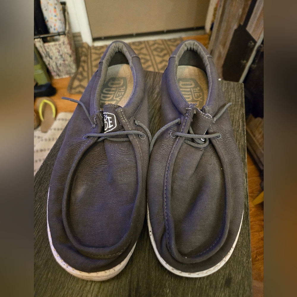 Hey Dude Wally Men's Size 11 Dark Grey Slip On Shoes